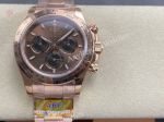 ARF Rolex Daytona Dandong 4131 Movement 904L Steel 40mm Brown Face RG Band Watch